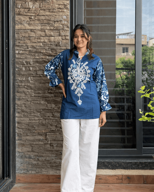 NEELIMA EMBROIDERED SHORT KURTI