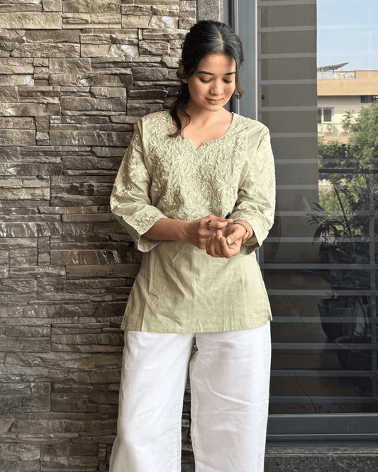 PRAKRATI EMBROIDERED SHORT KURTI