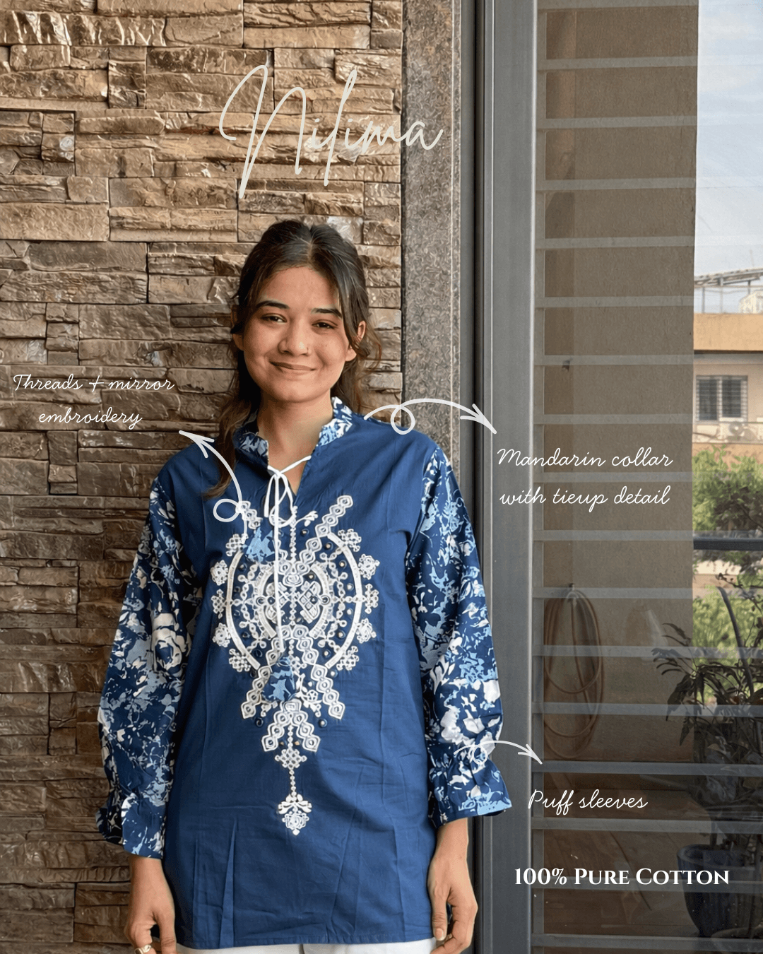 NEELIMA EMBROIDERED SHORT KURTI