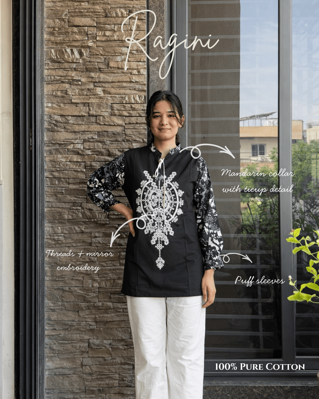 RAGINI EMBROIDERED SHORT KURTI