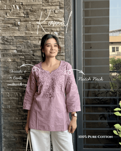 KOMAL EMBROIDERED SHORT KURTI