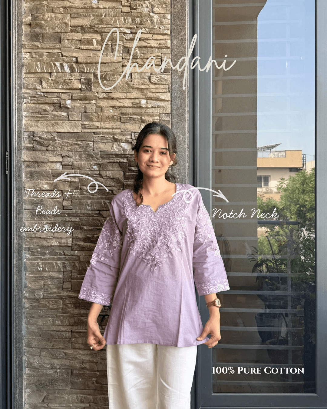 CHANDNI EMBROIDERED SHORT KURTI