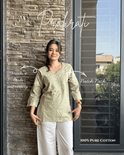PRAKRATI EMBROIDERED SHORT KURTI