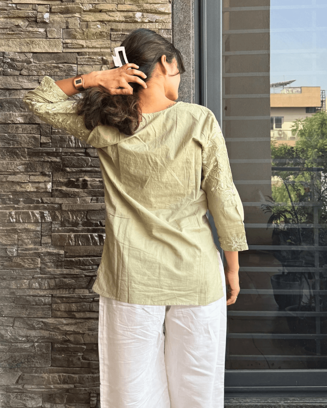 PRAKRATI EMBROIDERED SHORT KURTI
