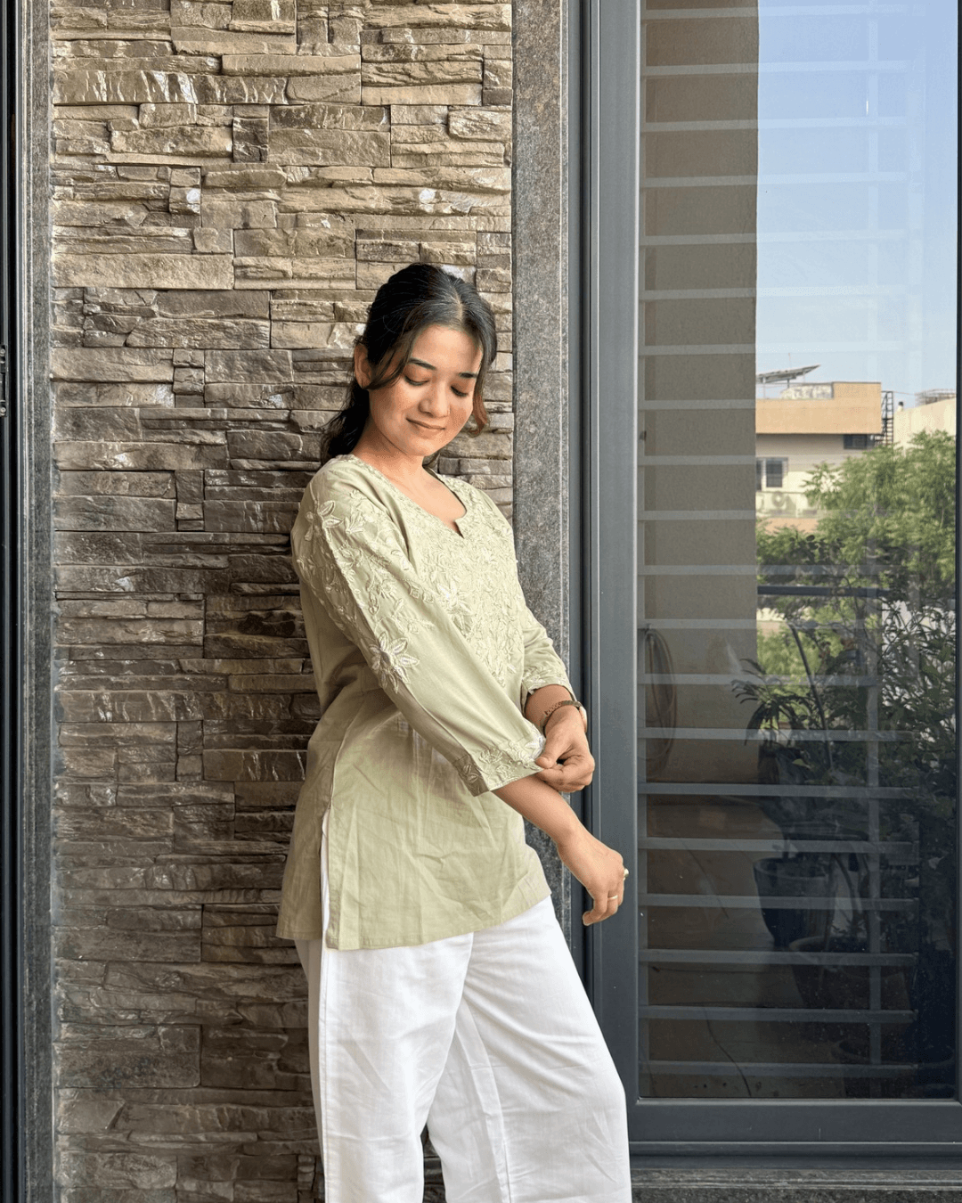 PRAKRATI EMBROIDERED SHORT KURTI