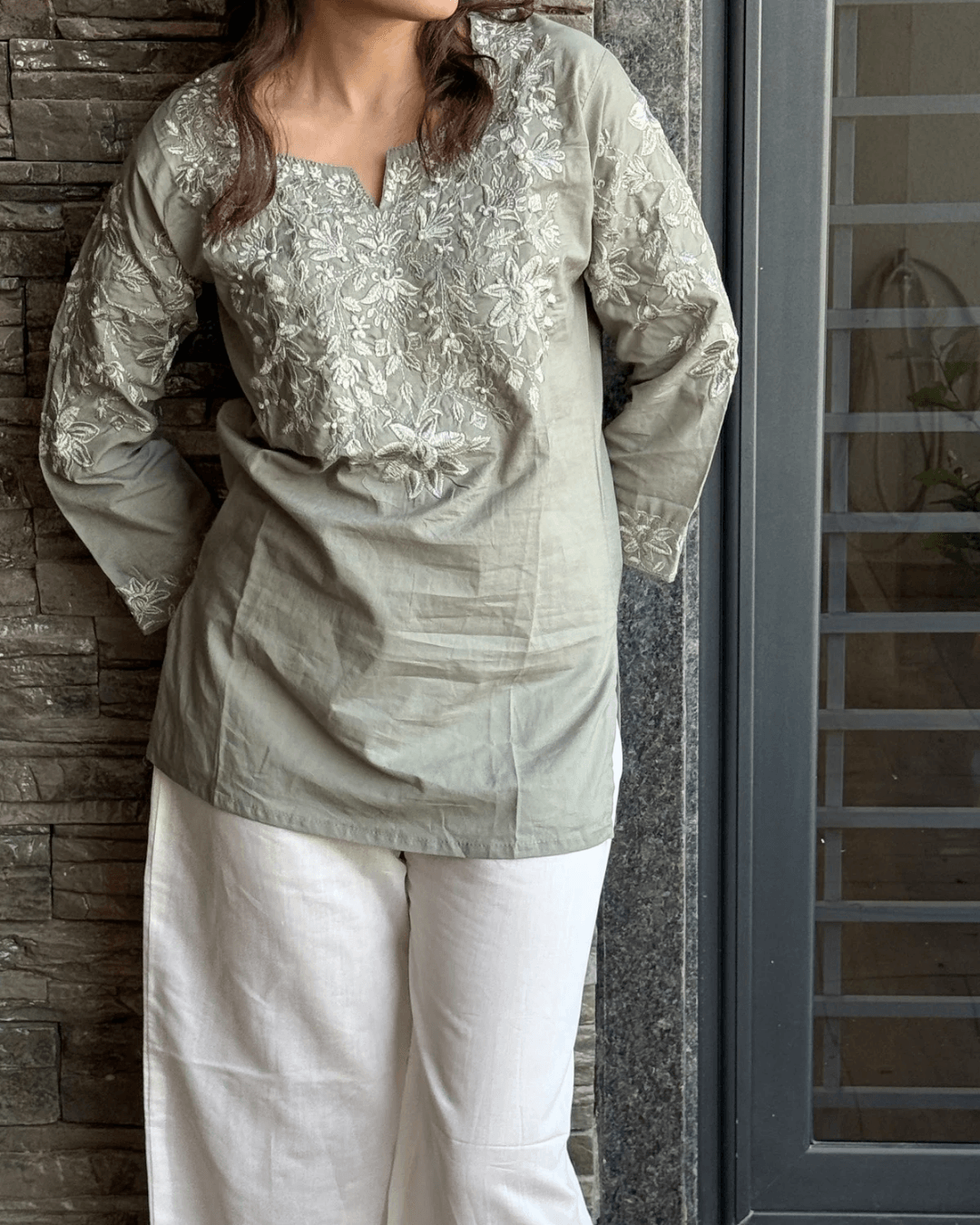 SHANTI EMBROIDERED SHORT KURTI