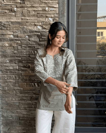 SHANTI EMBROIDERED SHORT KURTI